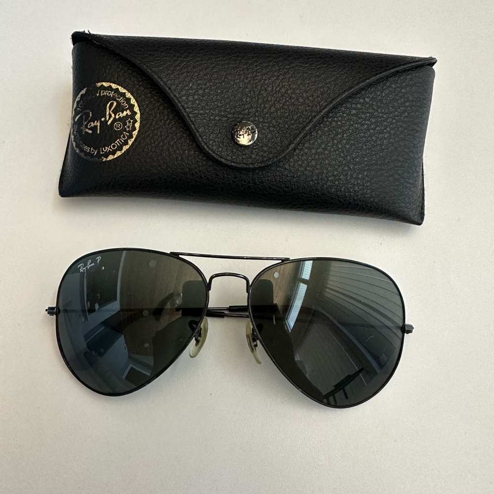 Rayban Black Polarized Aviators